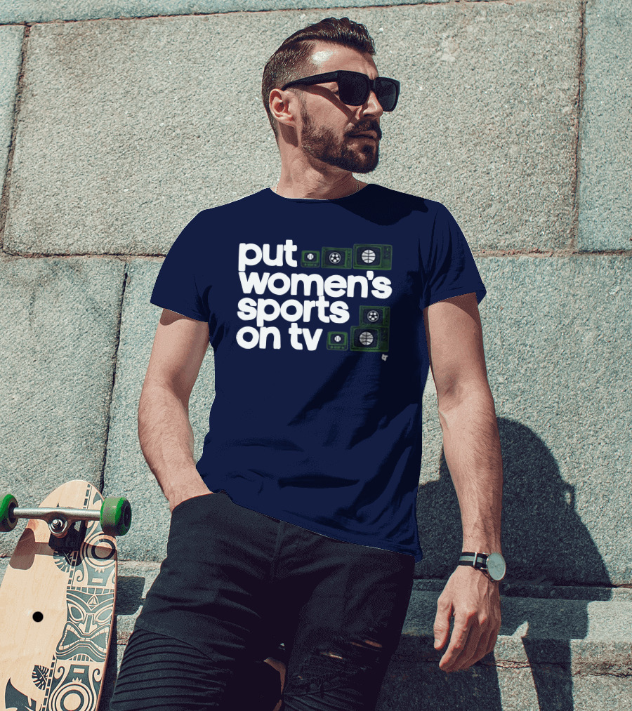 Put Women's Sports On TV Vintage Television T-Shirt
