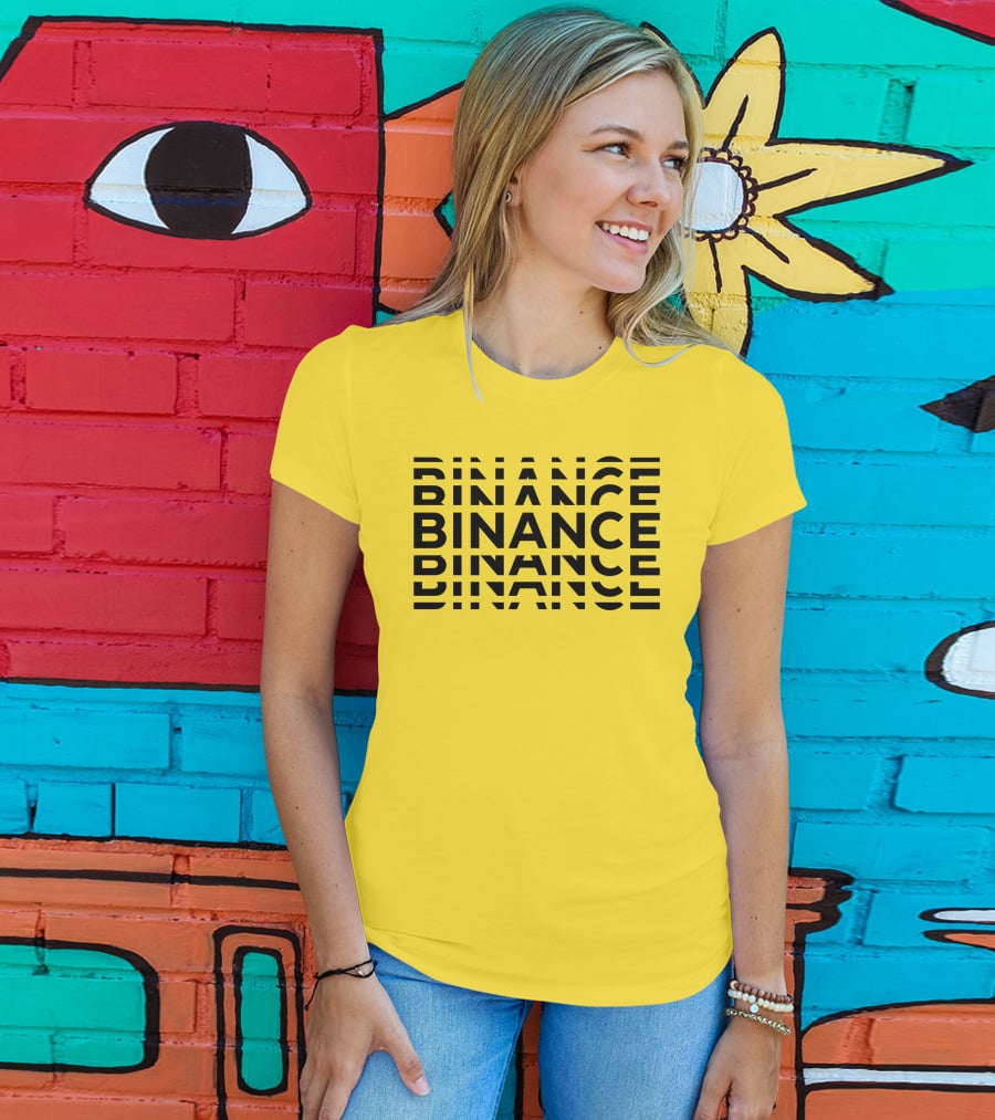 Binance Binance Repeated Bold Text T-Shirt