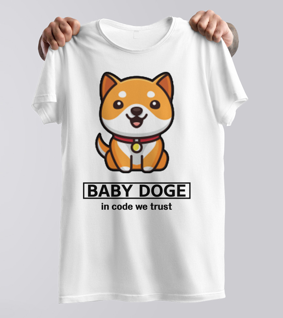 Baby Doge In Code We Trust Kawaii Shiba Inu Puppy T-Shirt