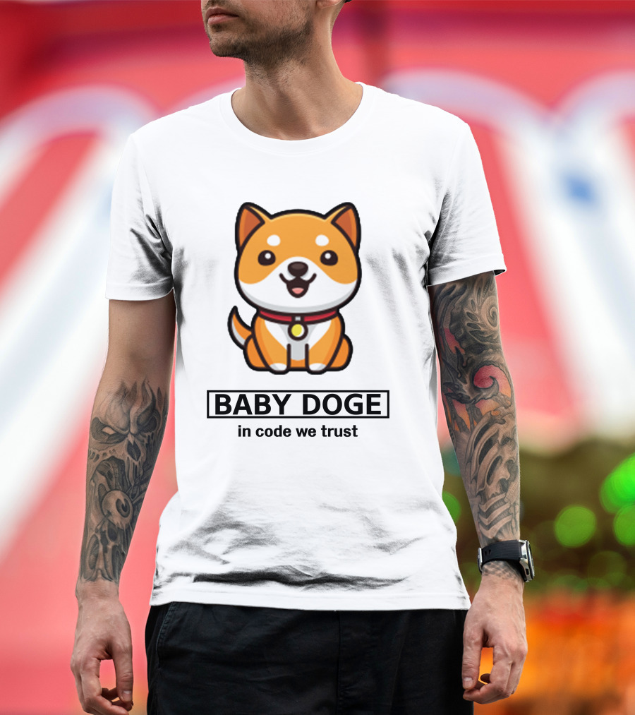 Baby Doge In Code We Trust Kawaii Shiba Inu Puppy T-Shirt