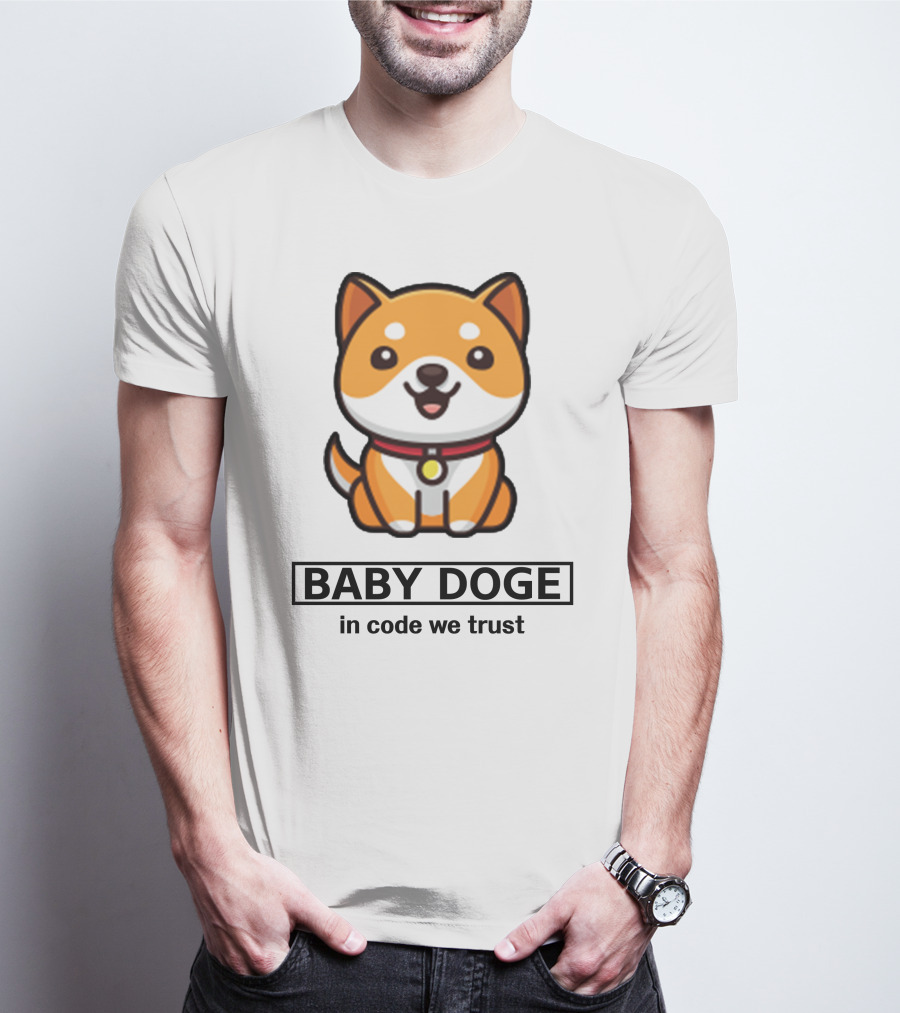 Baby Doge In Code We Trust Kawaii Shiba Inu Puppy T-Shirt