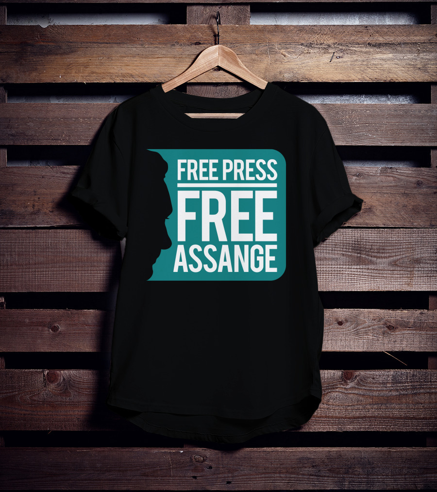 Free Press Free Assange Silhouette Campaign T-Shirt