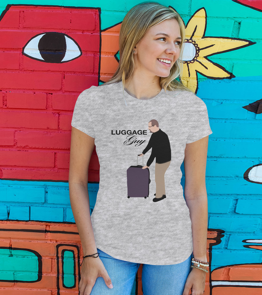 Luggage Guy Barstool Icon With Rolling Suitcase T-Shirt