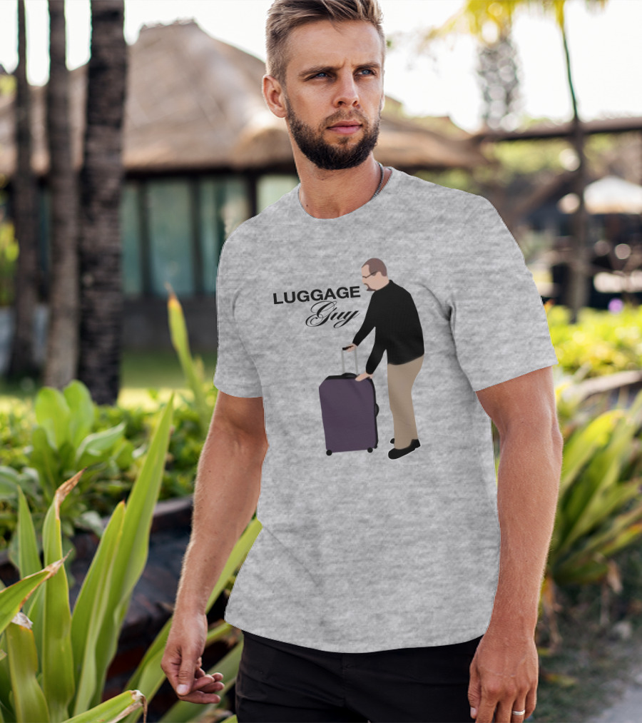 Luggage Guy Barstool Icon With Rolling Suitcase T-Shirt