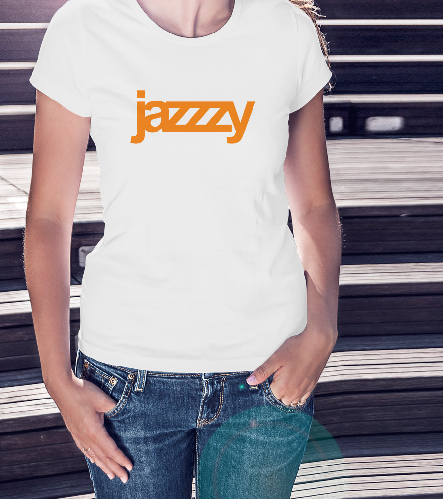 Tisakorean Jazzzy Bold Orange Text T-Shirt