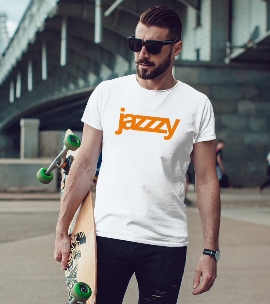 Tisakorean Jazzzy Bold Orange Text T-Shirt