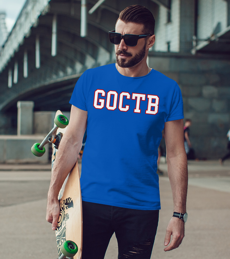 GOCTB 26 S Store Bold Lettering On Blue T-Shirt