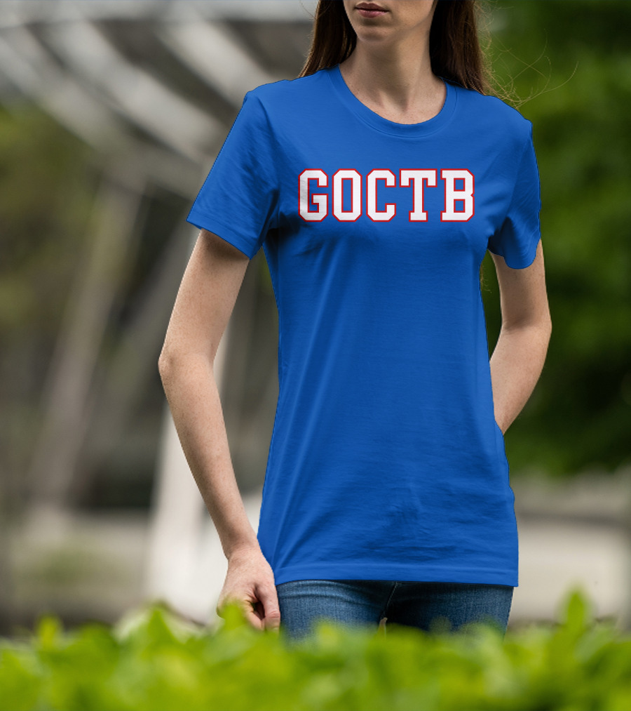 GOCTB 26 S Store Bold Lettering On Blue T-Shirt