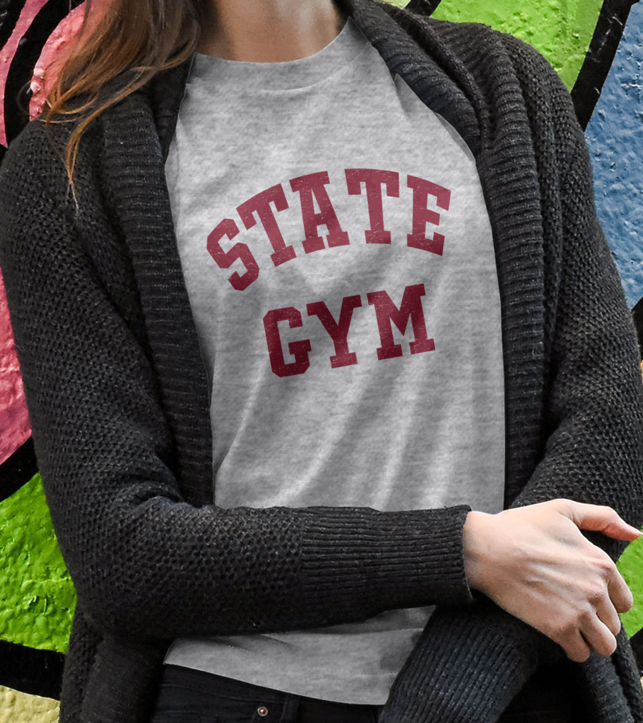 State Gym Vintage Athletic Typography T-Shirt