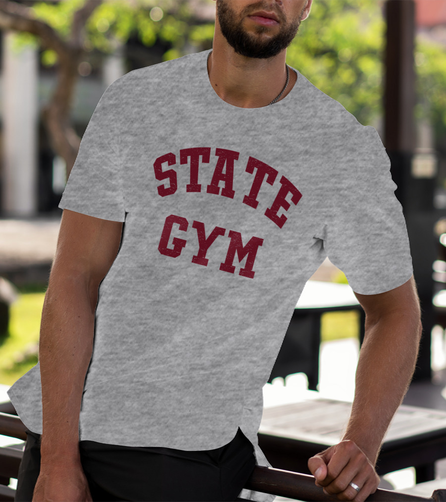 State Gym Vintage Athletic Typography T-Shirt