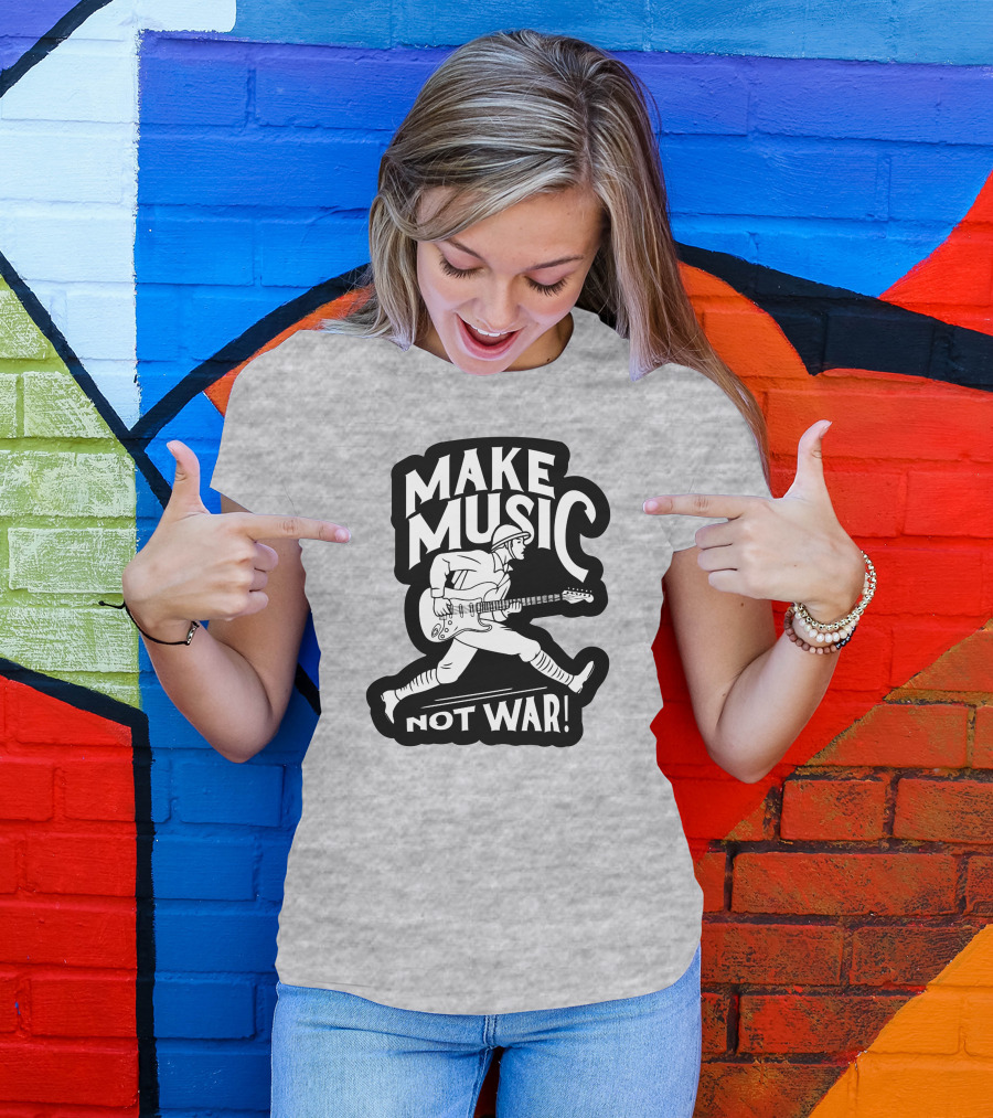 Make Music Not War Mattpinfield Vintage Soldier Guitar T-Shirt