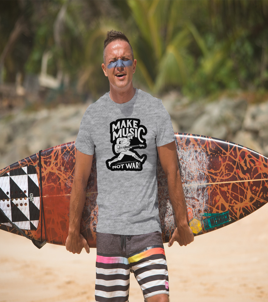 Make Music Not War Mattpinfield Vintage Soldier Guitar T-Shirt