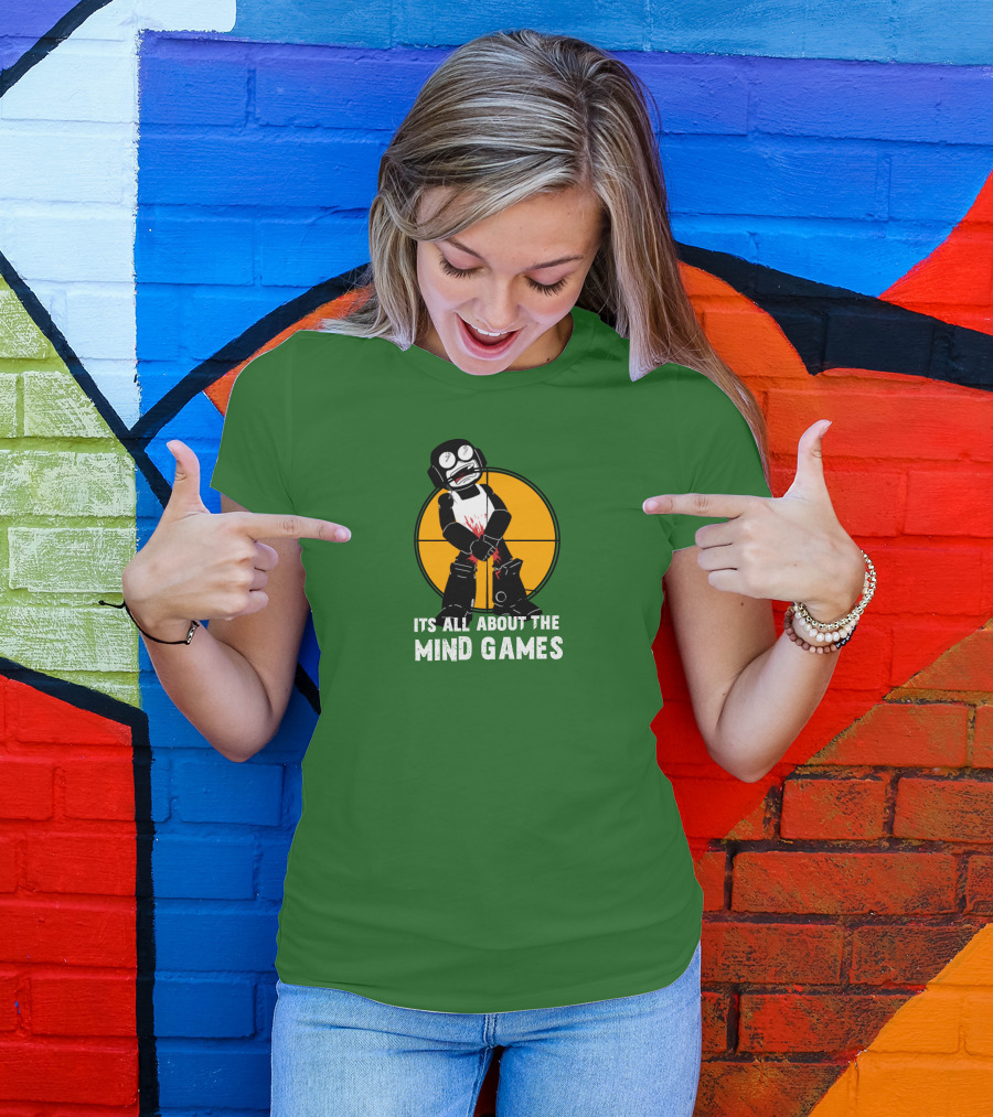 Its All About The Mind Games Targeted Character With Bloodstained Bat T-Shirt