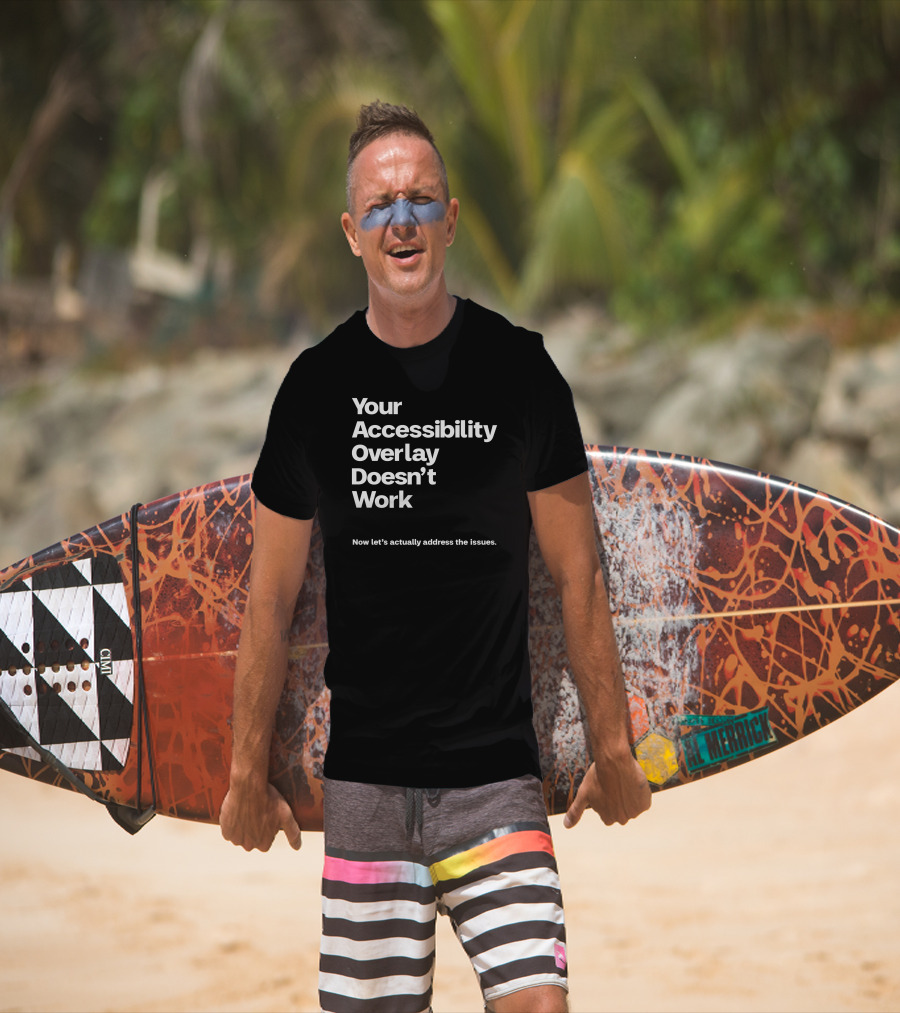 Your Accessibility Overlay Doesn't Work Now Let's Actually Address The Issues T-Shirt