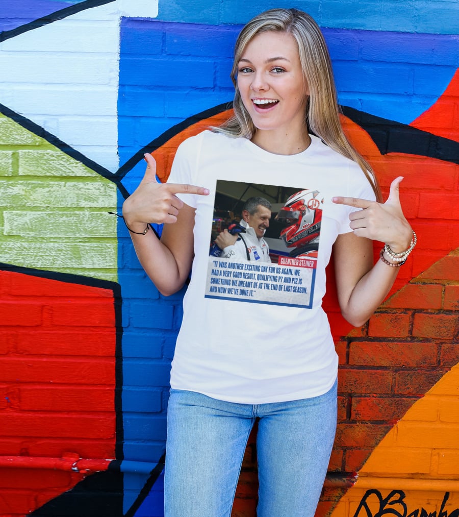 Guenther Steiner Haas F1 Bahrain GP Qualifying P7 P12 Achievement T-Shirt