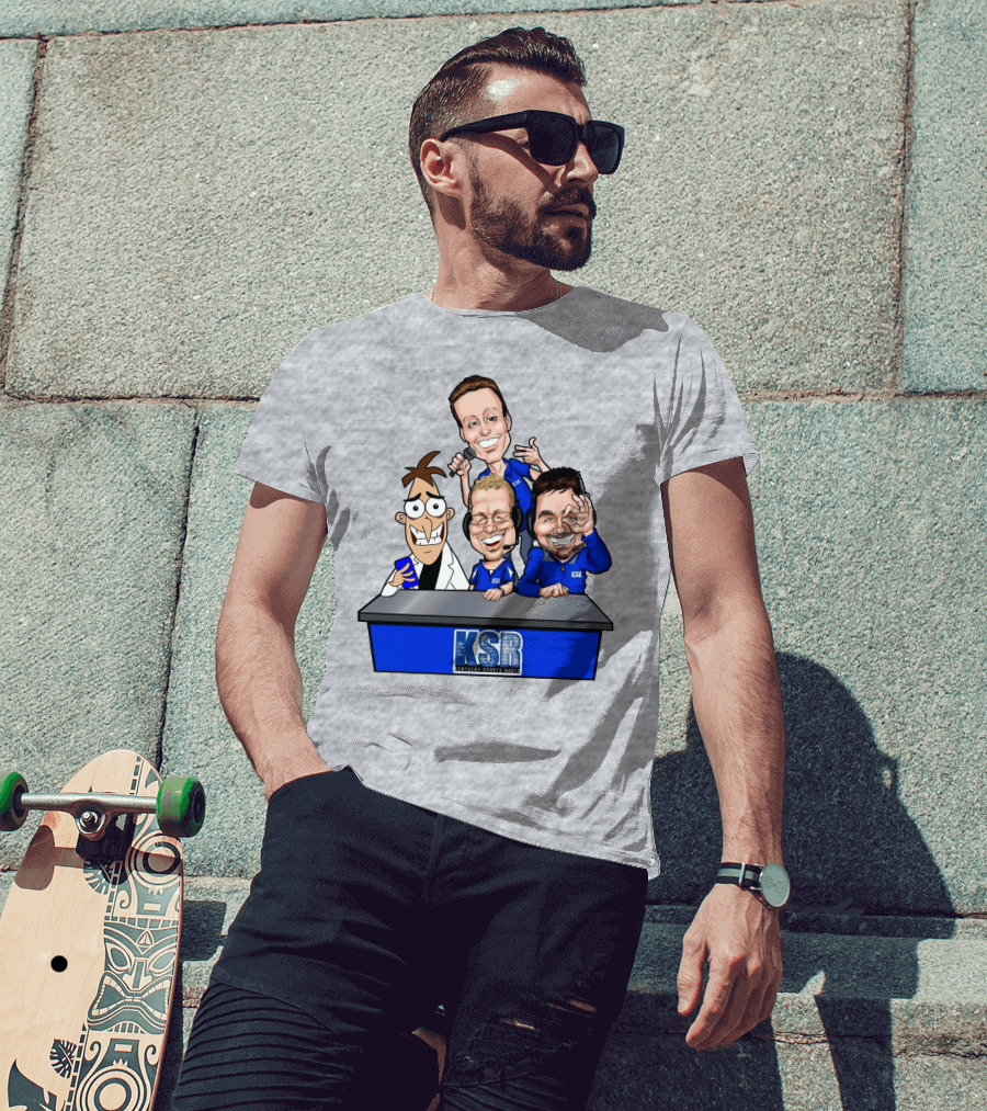 BigBlueAndrew Kentucky Sports Radio KSR Cartoon Panel T-Shirt