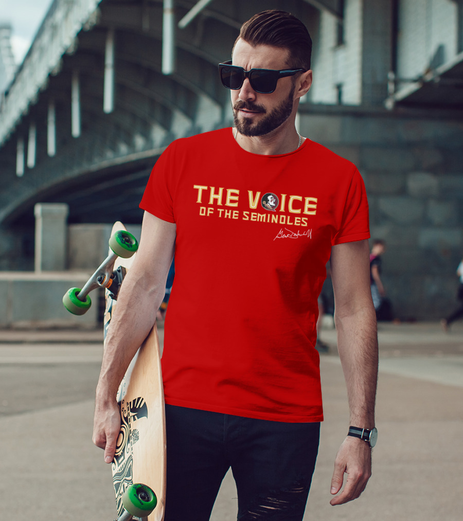 The Voice Of The Seminoles Gene Deckerhoff Signature With Florida State Seminoles T-Shirt