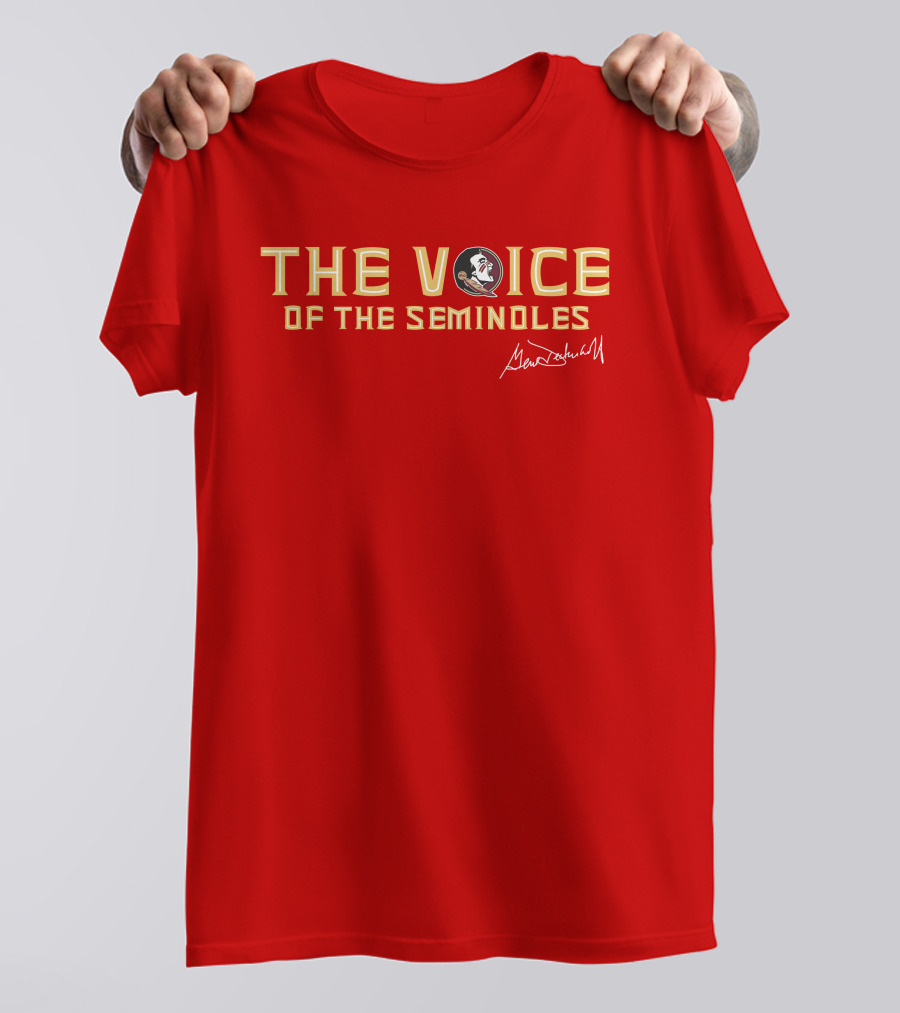 The Voice Of The Seminoles Gene Deckerhoff Signature With Florida State Seminoles T-Shirt
