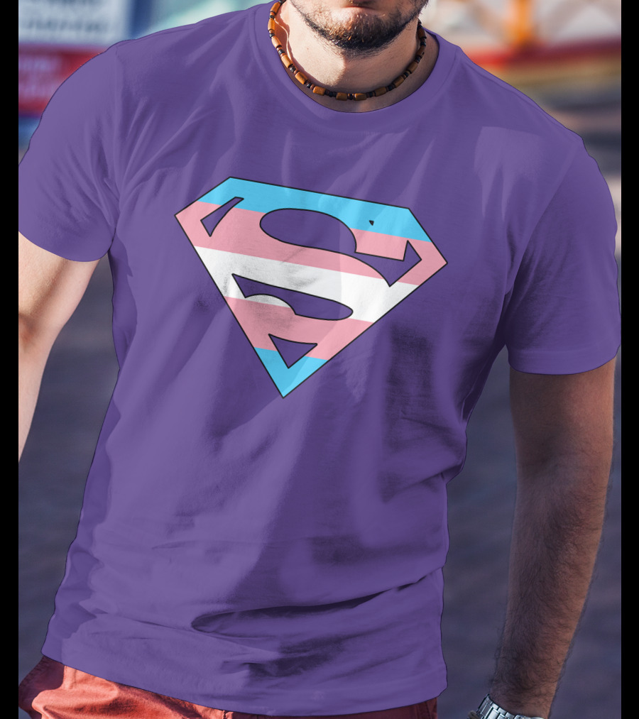 Superman Logo Trans Flag Trans Rights Are Human Rights T-Shirt