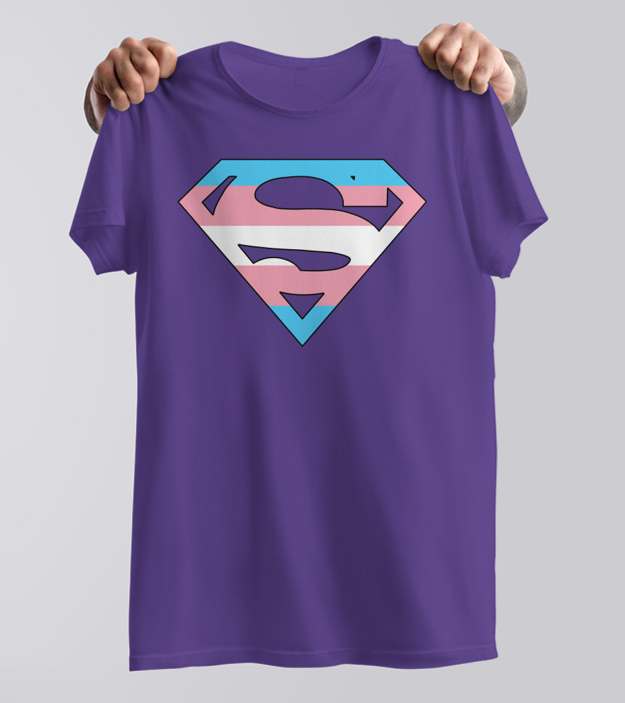 Superman Logo Trans Flag Trans Rights Are Human Rights T-Shirt