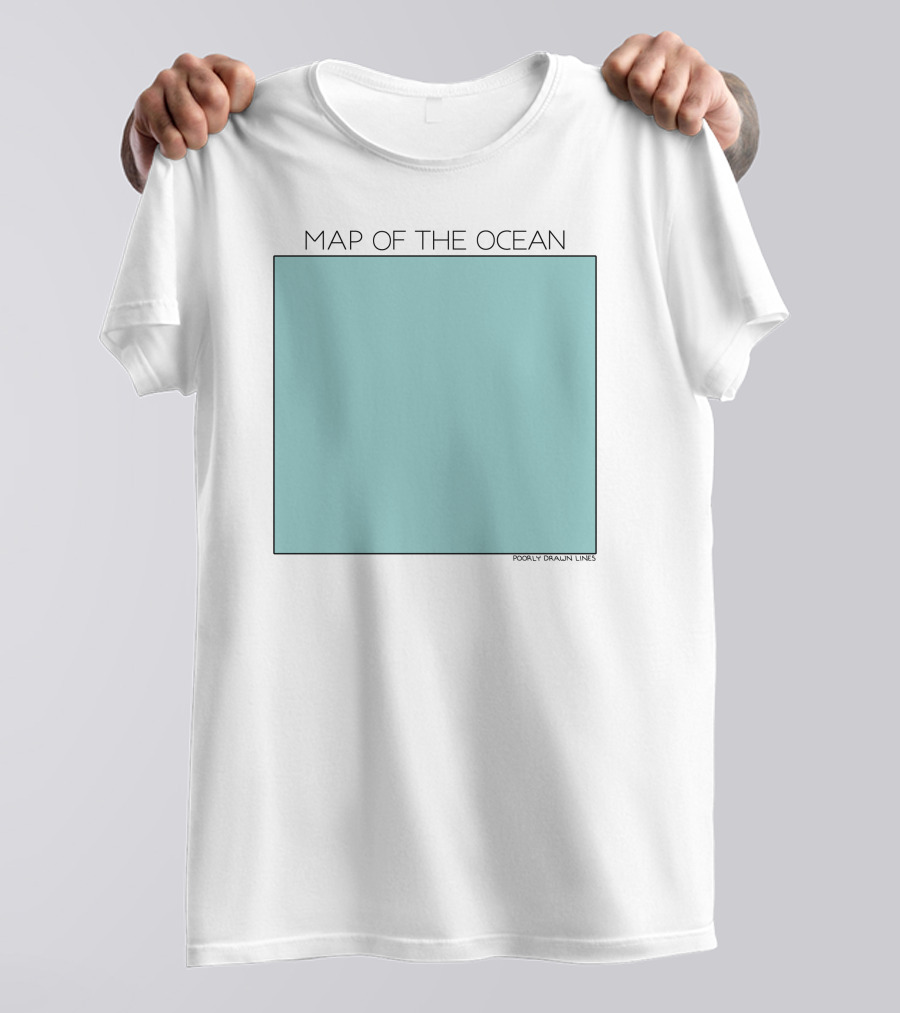 Pdlcomics Map Of The Ocean Poorly Drawn Lines Ocean Square T-Shirt