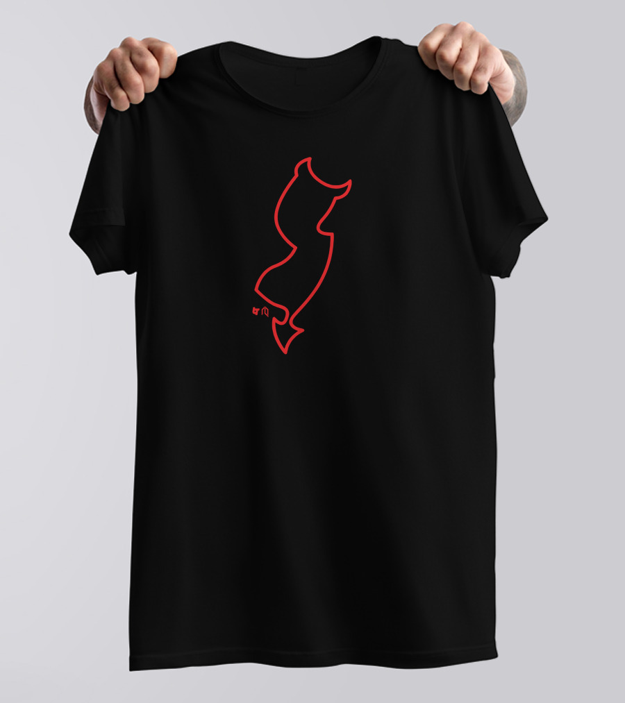 Breakingt Store New Jersey Devil Neon Tail T-Shirt