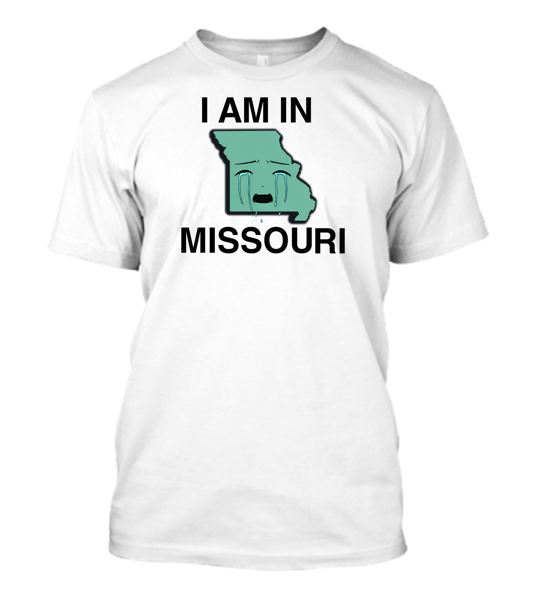 I Am In Missouri Crying State Map T-Shirt