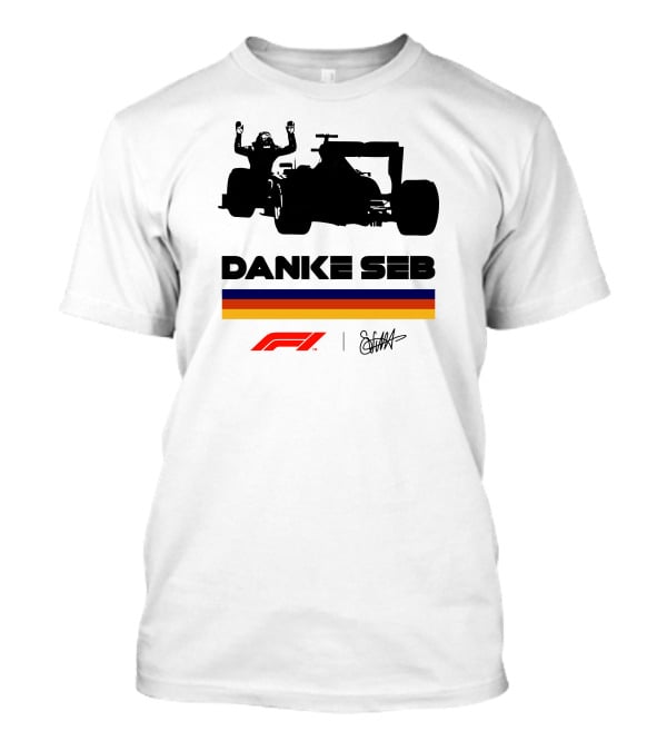Autosport Sebastian Vettel Danke Seb F1 Silhouette Champion T-Shirt