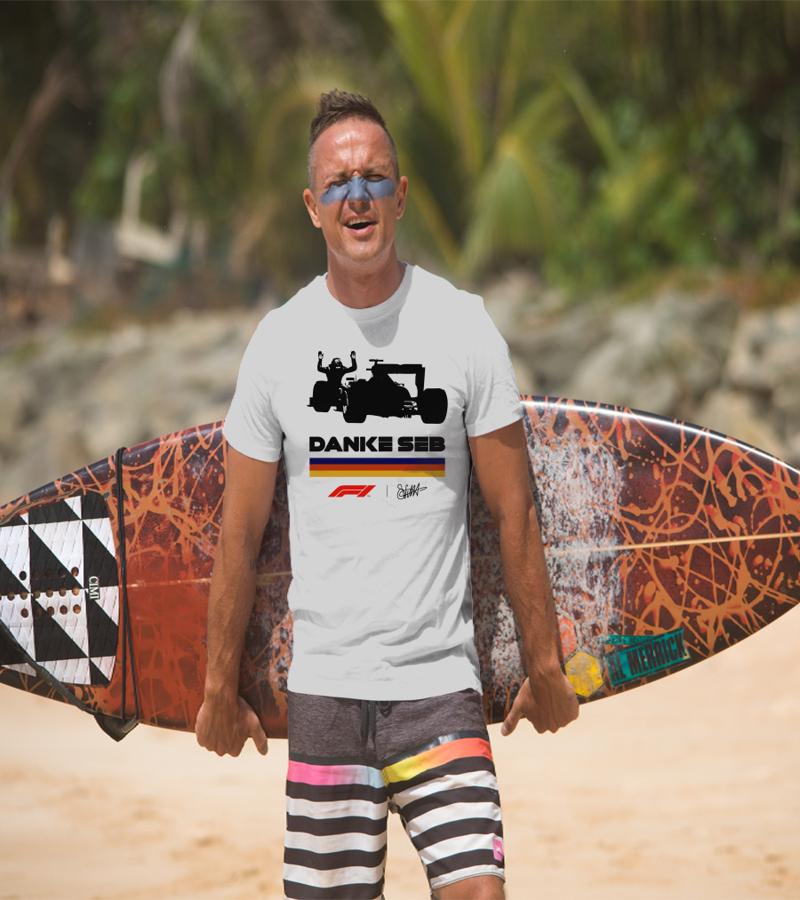 Autosport Sebastian Vettel Danke Seb F1 Silhouette Champion T-Shirt