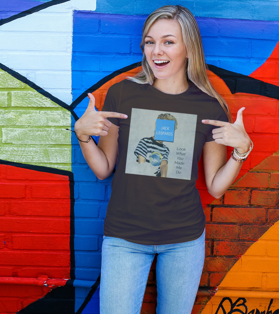 Jack Leopards Look What You Made Me Do Striped Shirt Blue Square T-Shirt