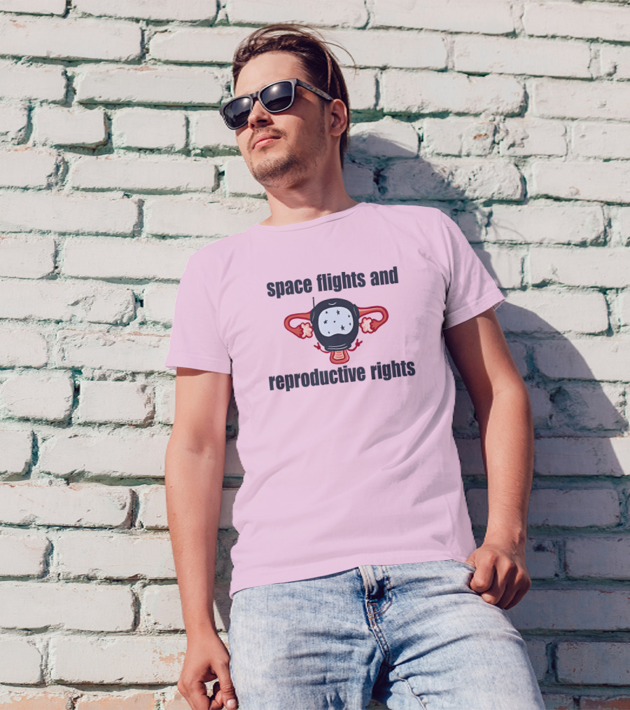 Space Flights And Reproductive Rights Emily Calandrelli Wearing Space Light T-Shirt