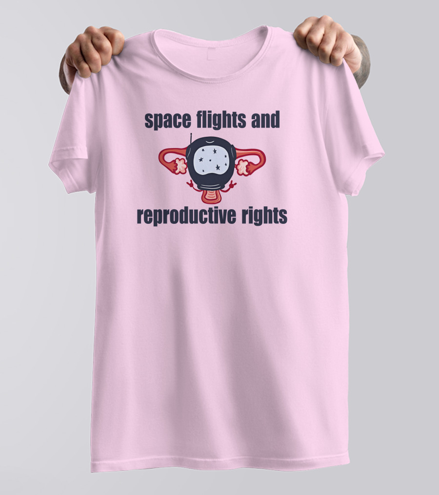 Space Flights And Reproductive Rights Emily Calandrelli Wearing Space Light T-Shirt