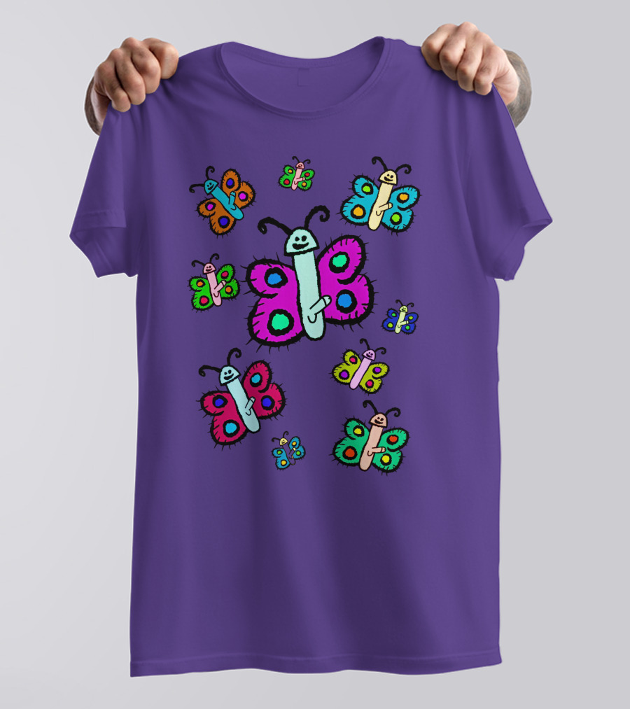 Teen Hearts Merch Wienerflys Colorful Butterfly Characters T-Shirt