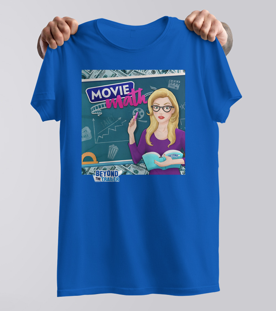 Beyond The Trailer Movie Math Insights With Blonde Woman Holding Book And Remote T-Shirt