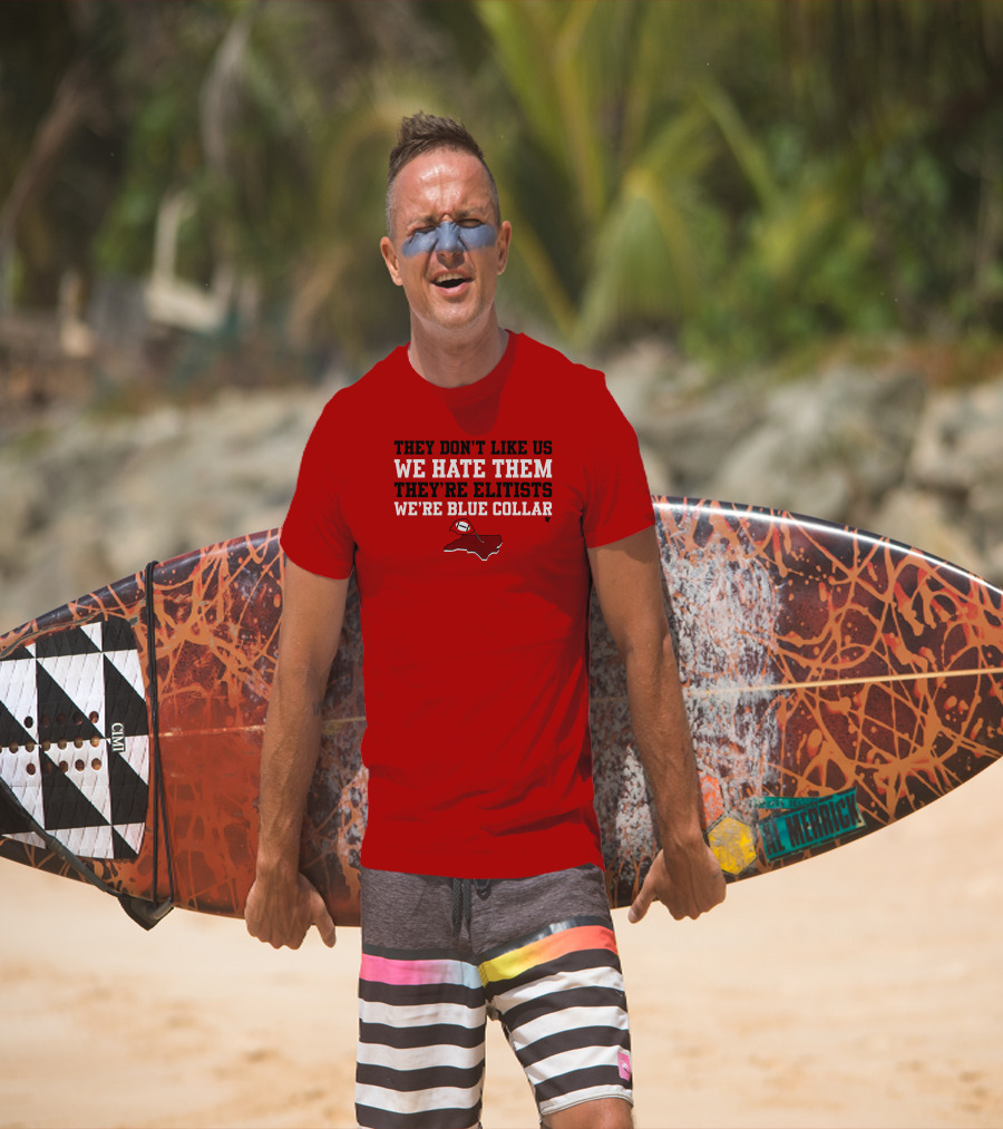 They Don't Like Us We Hate Them They're Elitists We're Blue Collar T-Shirt