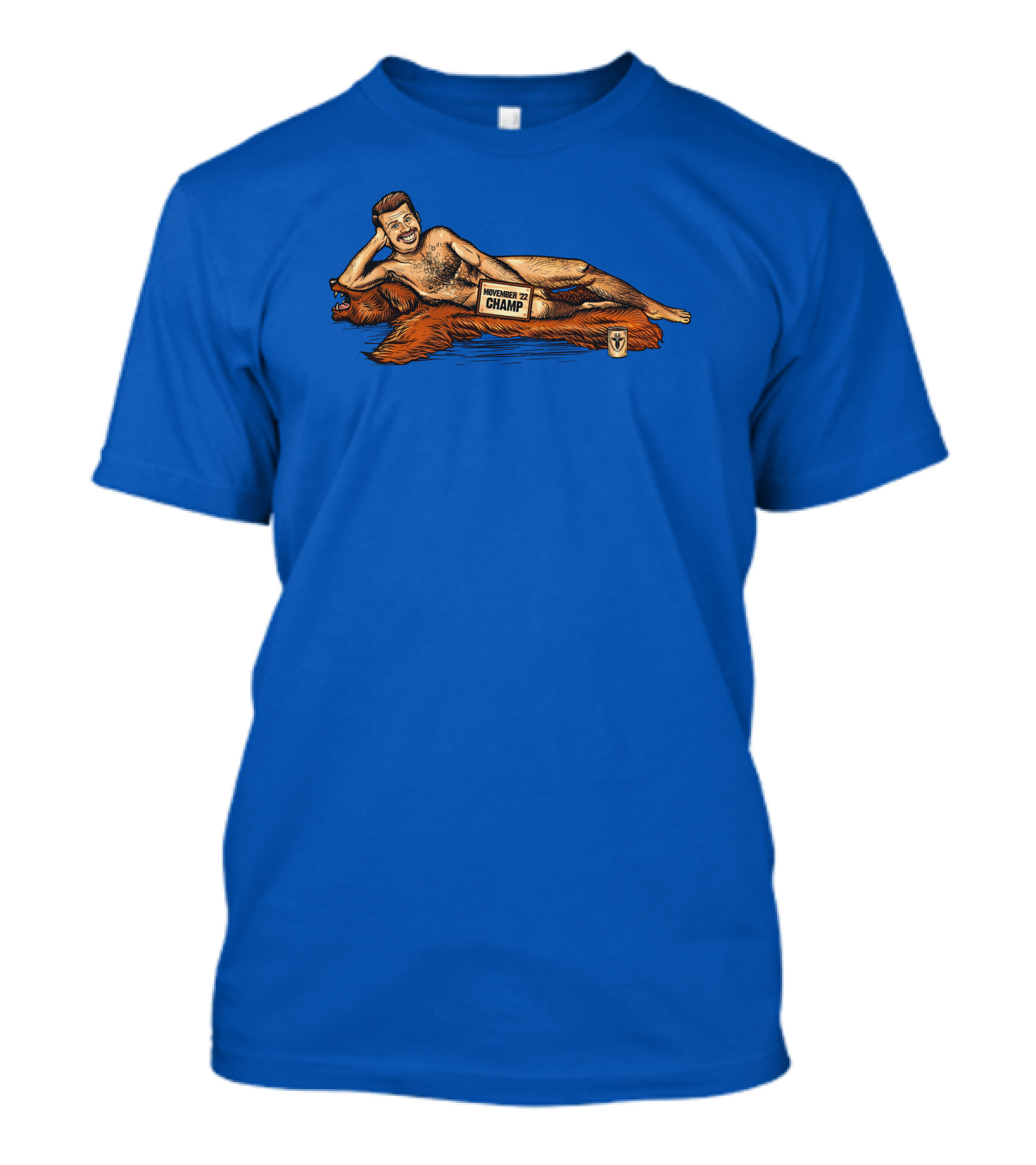 Movember 22 Champ Terroriser Reclining On Bear Rug T-Shirt