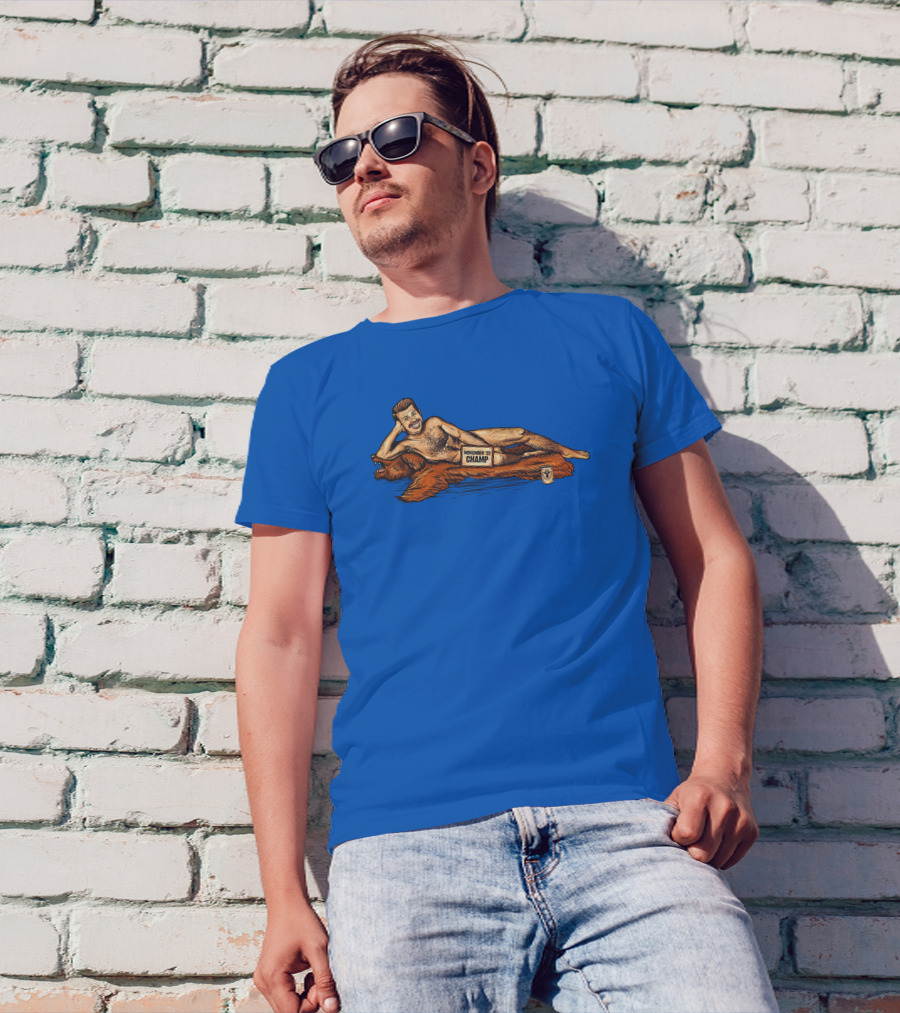 Movember 22 Champ Terroriser Reclining On Bear Rug T-Shirt
