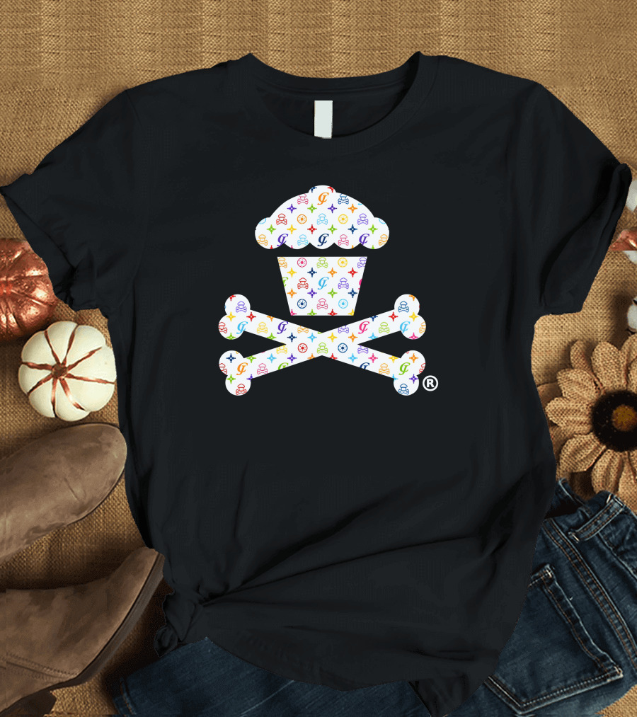 Colorful Chewy Crouton Crossbones Cupcake And Bones T-Shirt