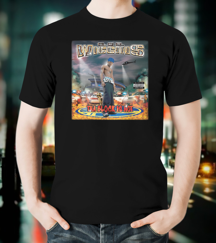Wiggins Tha Block Is Hot NBA Trophy Helicopter Police Cars Flames T-Shirt
