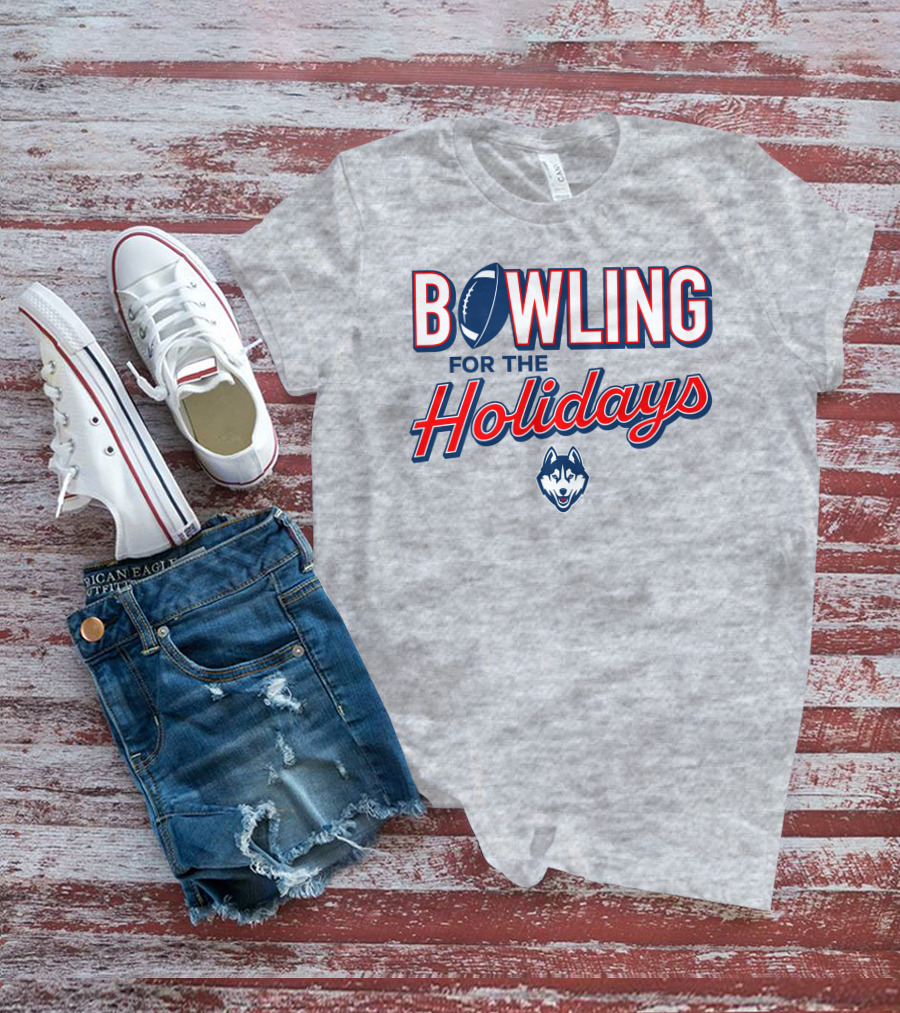 Uconn Huskies Bowling For The Holidays Football T-Shirt