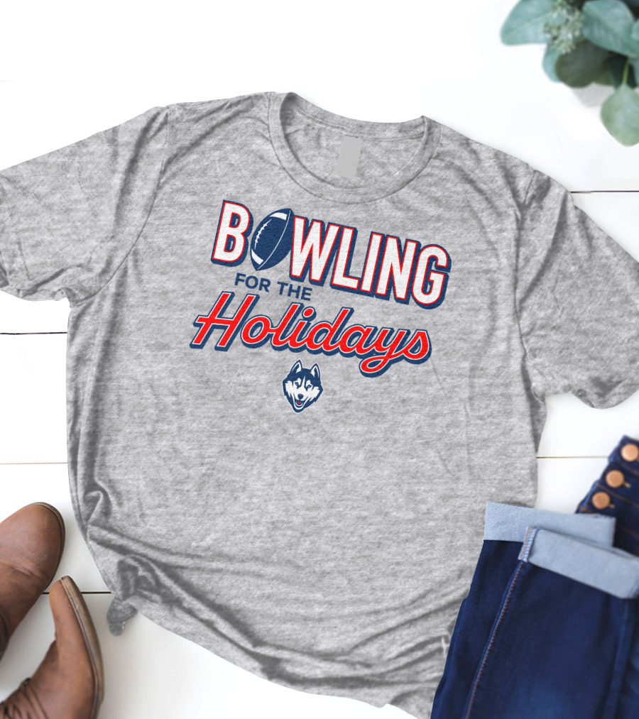 Uconn Huskies Bowling For The Holidays Football T-Shirt