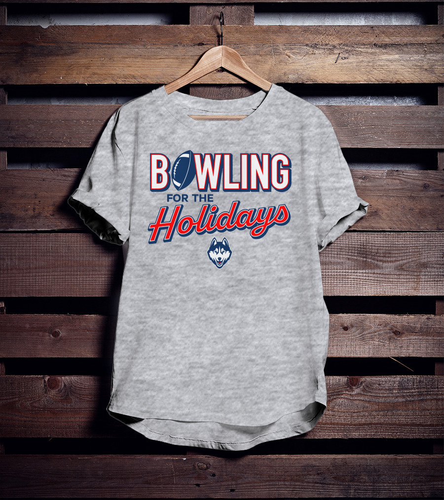 Uconn Huskies Bowling For The Holidays Football T-Shirt