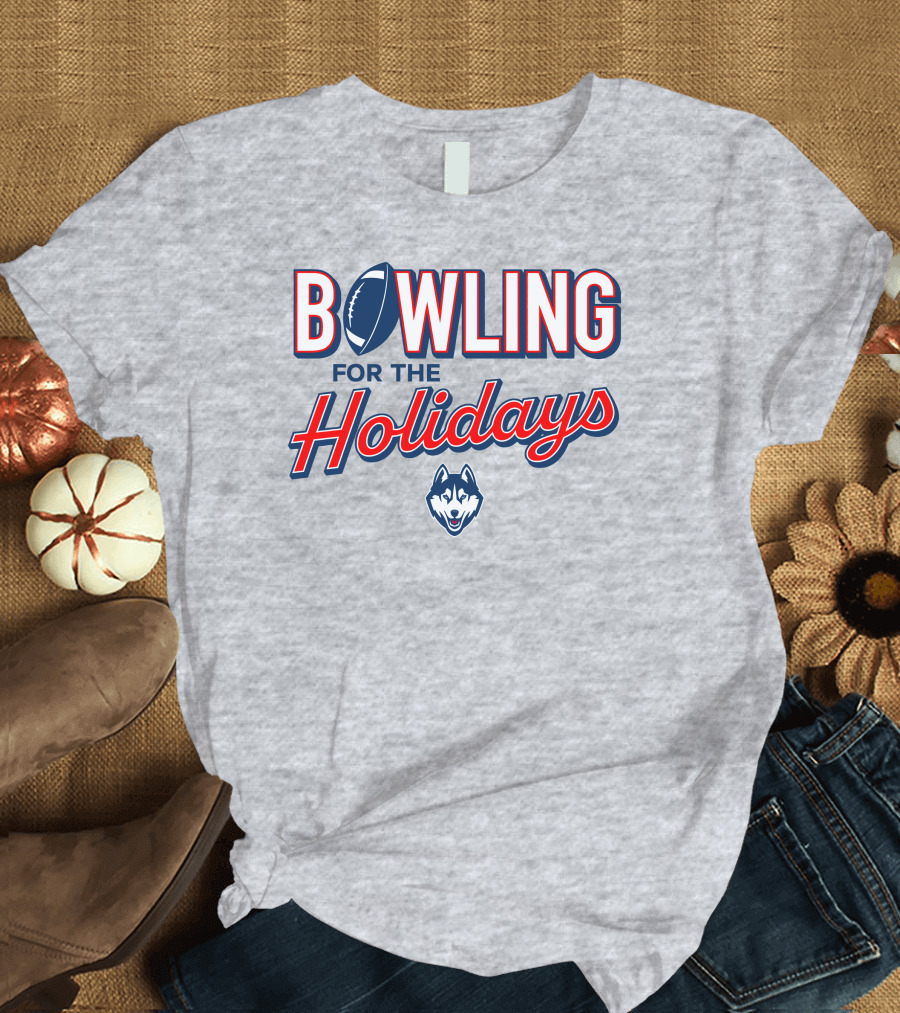 Uconn Huskies Bowling For The Holidays Football T-Shirt