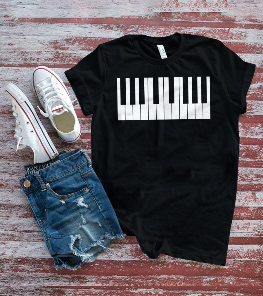 Threatening Black And White Cursed Piano Notation T-Shirt