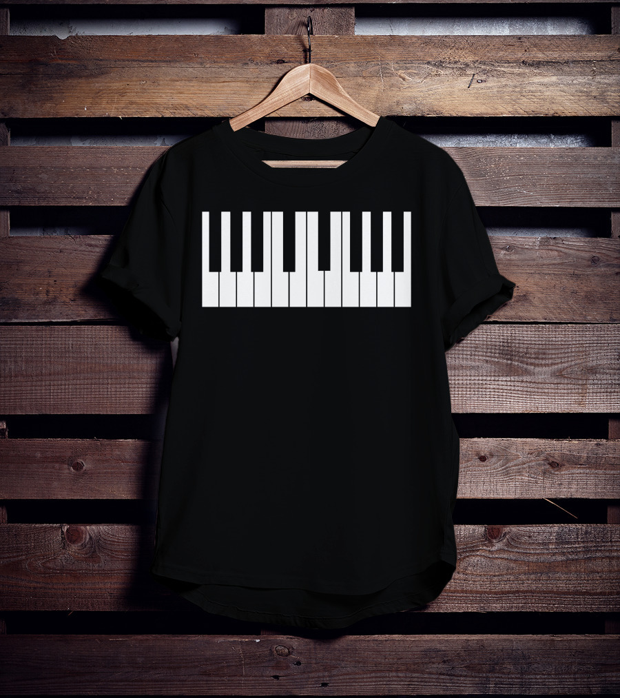 Threatening Black And White Cursed Piano Notation T-Shirt