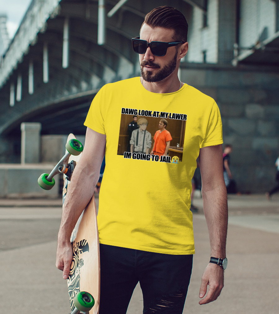 Dawg Look At My Lawer I'm Going To Jail Emoji Anime Character Courtroom T-Shirt