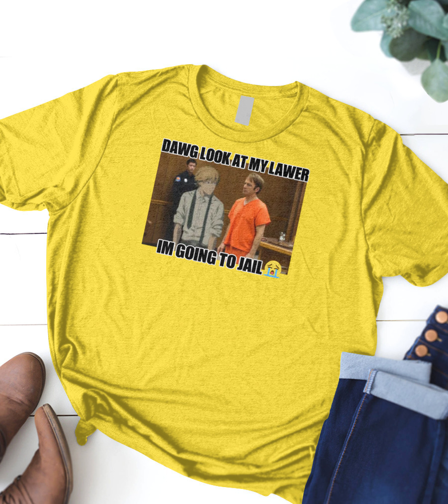 Dawg Look At My Lawer I'm Going To Jail Emoji Anime Character Courtroom T-Shirt