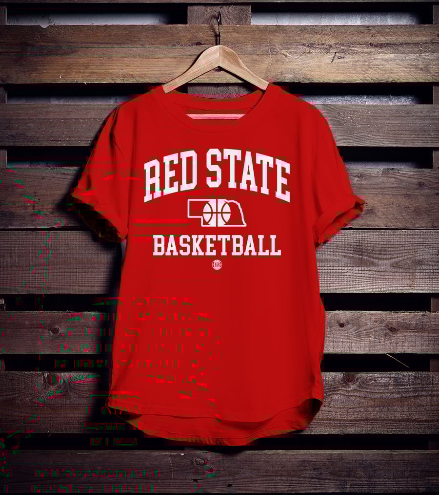 Red State Basketball Nebraska Outline Bbbprinting T-Shirt