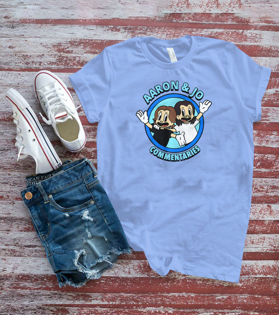 Crowdmade Aaron And Jo Commentaries Cartoon Style Blue Circle T-Shirt