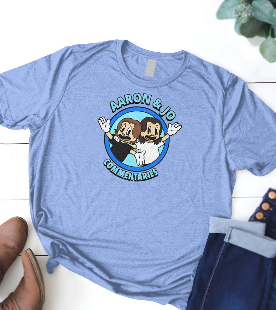 Crowdmade Aaron And Jo Commentaries Cartoon Style Blue Circle T-Shirt